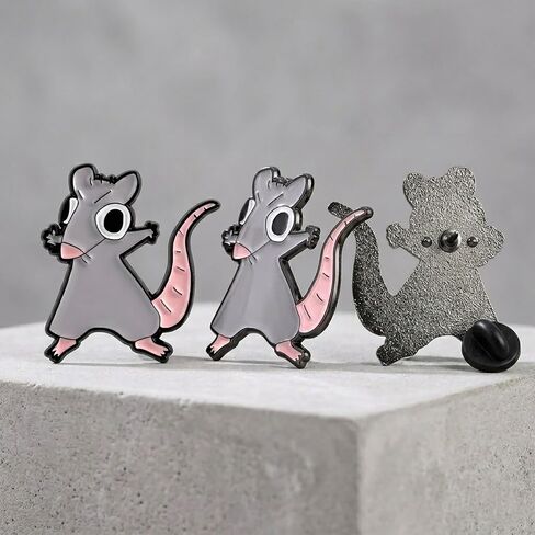 1Pcs Cute Rat Enamel Pin Brooch Cartoon Animal Lapel Pin, Funny Backpack Pin, Grey Mouse Accessory, Gift for Teens, Women, Collectors, Aesthetic Pins in Saudi Arabia