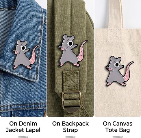 1Pcs Cute Rat Enamel Pin Brooch Cartoon Animal Lapel Pin, Funny Backpack Pin, Grey Mouse Accessory, Gift for Teens, Women, Collectors, Aesthetic Pins in Saudi Arabia