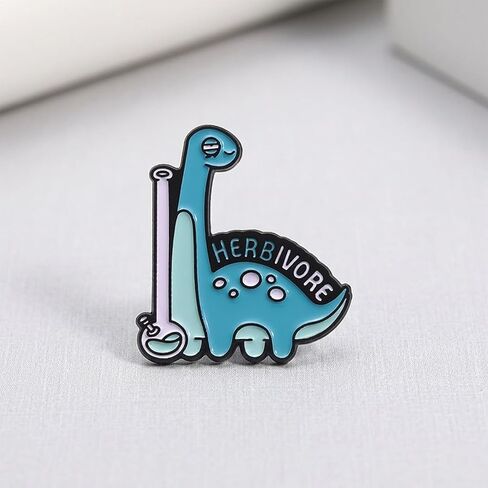 1Pcs Cute Dinosaur Enamel Pin Herbivore Dinosaur Brooch Lapel Pin Cartoon Dino Badge for Jackets Hats Backpacks Funny Aesthetic Enamel Pins Gift for Women Girls Dinosaur Lovers in Saudi Arabia
