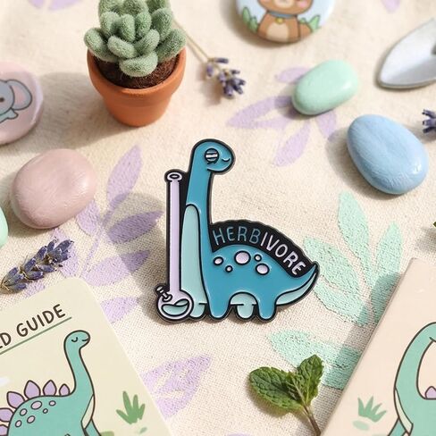 1Pcs Cute Dinosaur Enamel Pin Herbivore Dinosaur Brooch Lapel Pin Cartoon Dino Badge for Jackets Hats Backpacks Funny Aesthetic Enamel Pins Gift for Women Girls Dinosaur Lovers in Saudi Arabia