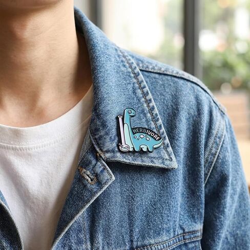 1Pcs Cute Dinosaur Enamel Pin Herbivore Dinosaur Brooch Lapel Pin Cartoon Dino Badge for Jackets Hats Backpacks Funny Aesthetic Enamel Pins Gift for Women Girls Dinosaur Lovers in Saudi Arabia