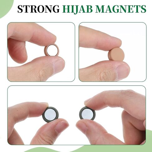 12 Pairs Hijab Magnets Pins Scarf Magnetic Buttons No-Snag Brooch Clasp Pinless Headscarf Clips for Women Dress Clothes Shirts Scarves in Saudi Arabia