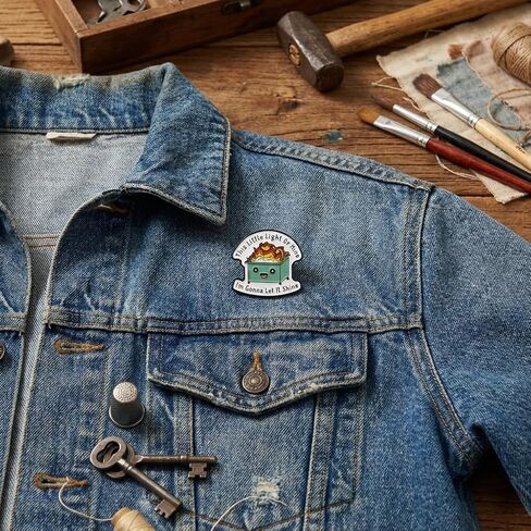 Cartoon Burning Trash Can pin - Funny Dumpster Fire Enamel Pins with "This Little Light Of Mine" for Backpacks, Jackets, Hats. Inspirational Brooches Gifts for Friends, Women, Students, Coworkers. in Saudi Arabia