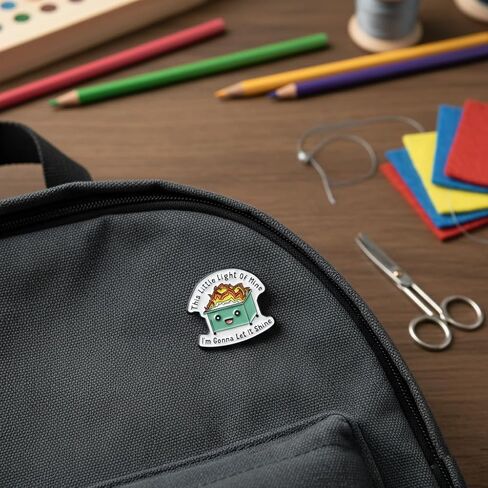 Cartoon Burning Trash Can pin - Funny Dumpster Fire Enamel Pins with "This Little Light Of Mine" for Backpacks, Jackets, Hats. Inspirational Brooches Gifts for Friends, Women, Students, Coworkers. in Saudi Arabia