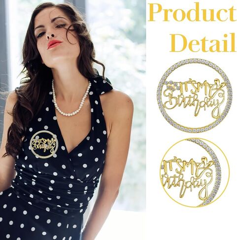 Birthday Queen Pin for Women, It's My Birthday Pins, Metal Rhinestone Birthdays Pin for Wedding Party Gifts in Saudi Arabia