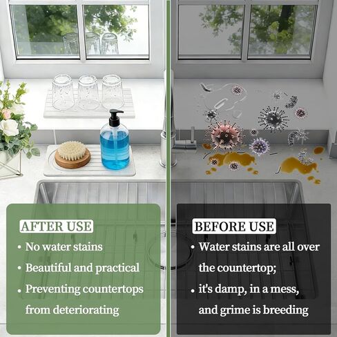 2 PCS Water Absorbing Diatomite Coasters, Stone Drying Mat for Kitchen Counter, Quick Dry Stone Mat Trays for Bathroom Kitchen Counter, Soap Dish Tray Used for Hand Soaps (White, 8.3" x 4") in Saudi Arabia
