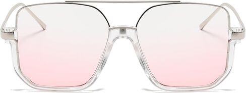 Long Keeper Retro Oversize Pilot Sunglasses for Women Men Square Aviation Sun Glasses Semi-Rimless Trendy 70s Pilot Shades in Kuwait
