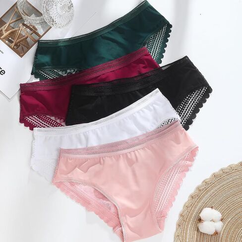 XI LIU 5 Pack Sexy Cheeky Underwear for Women Low Rise Lace Underwear for Women Comfortable Panties in Saudi Arabia