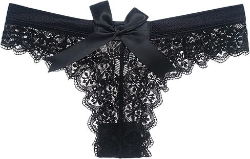BIGFOX Lace Thongs for Women, Soft & Stretchy, Lace Thong Underwear with Bow, G-string Thongs for Women, Low Rise T-back S-L in Saudi Arabia