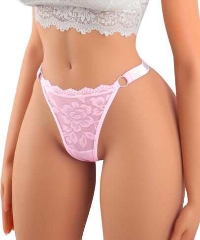 Hibluco Lace Sexy Women Thongs Shine Underwear Mesh Breathable Panties in Saudi Arabia