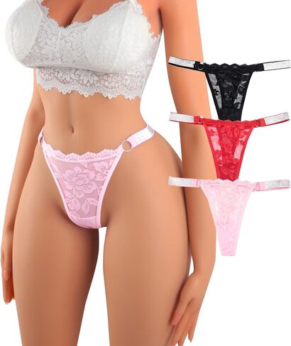 Hibluco Lace Sexy Women Thongs Shine Underwear Mesh Breathable Panties in Saudi Arabia
