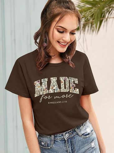 Made for More Christian Shirts for Women Inspirational Bible Verse T-Shirt Religious Faithful Short Sleeve Tee in Kuwait