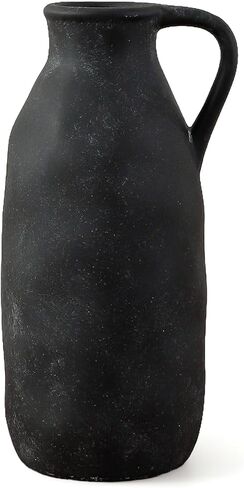 Ceramic Vase Rustic Farmhouse Vases for Home Decor, Large Decorative Flower Vase for Pampas Grass, Flowers, Living Room, Kitchen, Office Decor Table Centerpiece, 12.8 Inch in Saudi Arabia