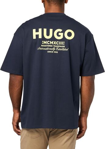 تي شيرت قطني بشعار صغير للرجال من Hugo in Kuwait