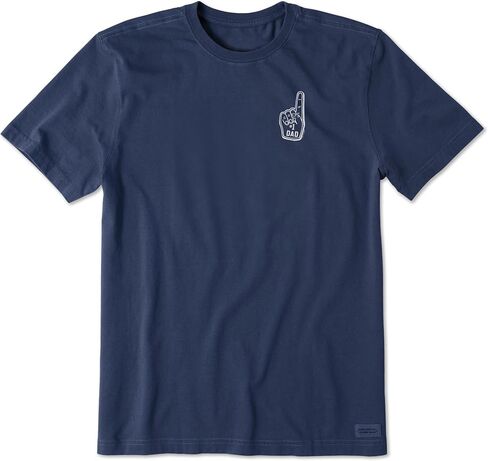 Life is Good Men's Father's Day Crusher-Lite Tee Shirt, Short Sleeve Cotton Graphic T-Shirts, #1 Dad, Darkest Blue, M in Kuwait