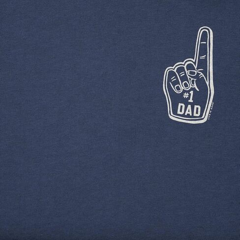 Life is Good Men's Father's Day Crusher-Lite Tee Shirt, Short Sleeve Cotton Graphic T-Shirts, #1 Dad, Darkest Blue, M in Kuwait