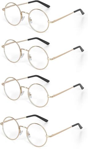 4 Pack Metal Frame Round Reading Glasses with Spring Hinge in Saudi Arabia