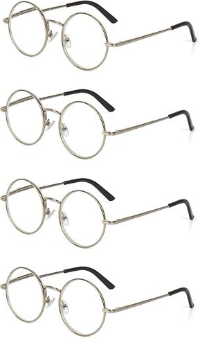 4 Pack Metal Frame Round Reading Glasses with Spring Hinge in Saudi Arabia