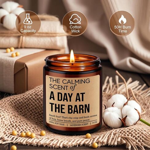 LEADO Scented Candle, Horse Lover Gifts for Women, Men - Equestrian Gifts for Barn Friend, Girl, Daughter, Mom, Dad - Cool Fathers Day, Birthday Presents for Horse Lover, Owner, Rider, Equestrian in Saudi Arabia