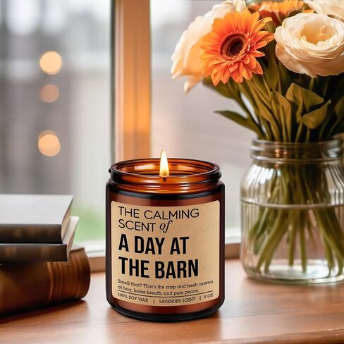 LEADO Scented Candle, Horse Lover Gifts for Women, Men - Equestrian Gifts for Barn Friend, Girl, Daughter, Mom, Dad - Cool Fathers Day, Birthday Presents for Horse Lover, Owner, Rider, Equestrian in Saudi Arabia