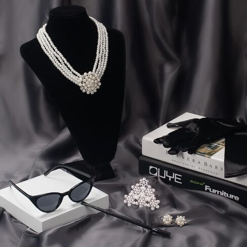 6 Pieces 1920s Accessories, Audrey Hepburn Costume Set Breakfast at Tiffany's Accessories Holly Golightly Costume for Women Halloween Cosplay in Saudi Arabia