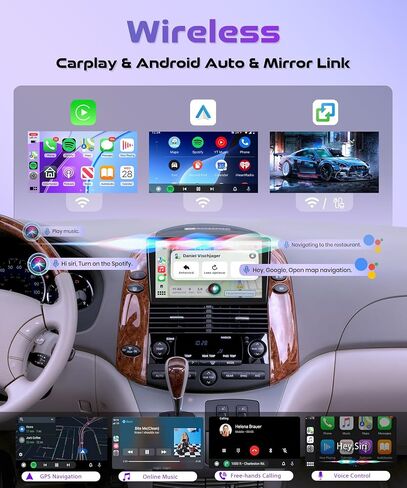 4G+64G CAR RADIO TOYOTA SIENNA 2004-2010 RIMODY Android Car Stereo Wireless Carplay Android Auto GPS WiFi 9 Inches Touchscreen Link Bluetooth FM/RDS EQ SWC Camera in Kuwait