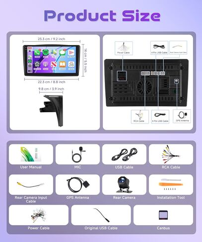 4G+64G CAR RADIO TOYOTA SIENNA 2004-2010 RIMODY Android Car Stereo Wireless Carplay Android Auto GPS WiFi 9 Inches Touchscreen Link Bluetooth FM/RDS EQ SWC Camera in Kuwait