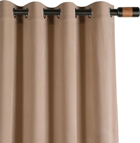 THE ART BOX Beige Velvet Curtains for Living Room – Thick Soft Ribbed Textured Window Curtain Panels, Room Darkening Luxury Velvet Drapes for Bedroom, 2 Panel Set, 63 x 52 Inch in Saudi Arabia