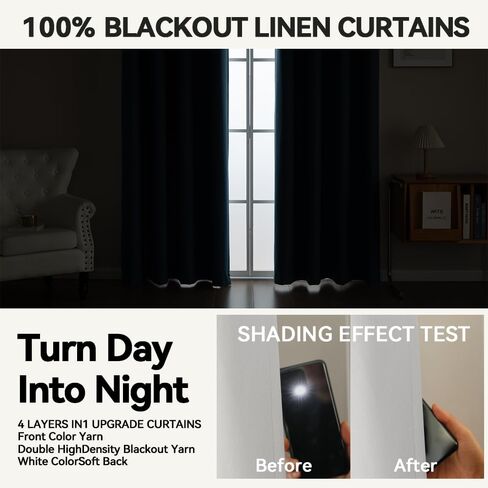 Flame-Retardant NFPA 701 Standard Curtain 84-inch Single Panel 100% Blackout Curtain Ideal for Bedrooms and Living Rooms Thermal Insulation Metal Ring Hanging System (42x84 inches,White) in Saudi Arabia
