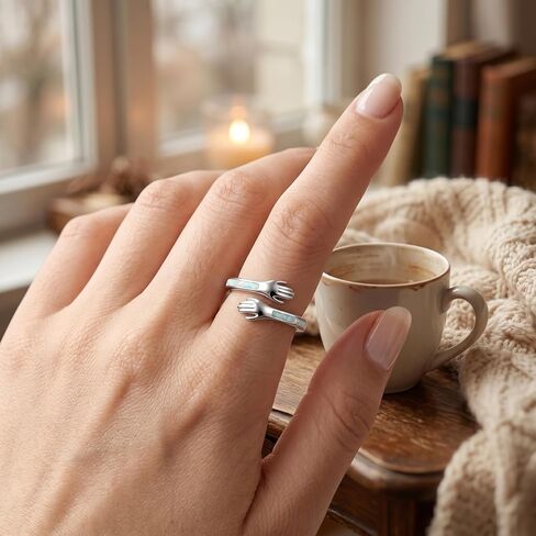 Opal Hug Rings for Women, Adjustable Opal Ring for Women Daughter Hand Ring Jewelry Birthday Gifts for Mom Wife Daughter Grandma Friends in Saudi Arabia