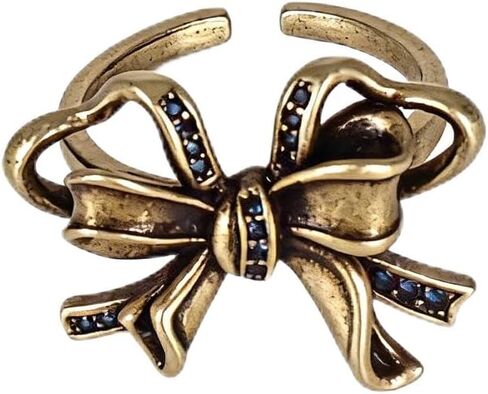Boho Vintage Statement Ring for Women - Adjustable Unique Design with Colored CZ Gemstones, Gothic Victorian Cocktail Plated Gold Rings for Women, Perfect Jewelry Gift for Her in Saudi Arabia