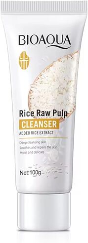 BIOAQUA Facial Rice Raw Pulp Foam Cleanser Face Deep Cleansing Soothes Skin Moisturizing Delicate 100g / 3.38fl.oz in Kuwait
