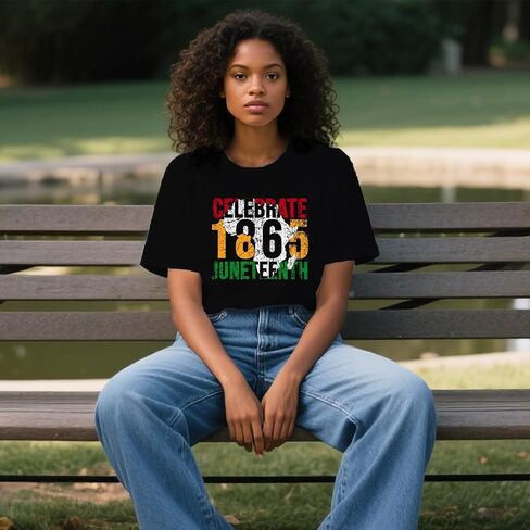 Juneteenth Shirts Women Celebrate 1865 African Map T-Shirt African American Black Pride Tee Tops in Kuwait
