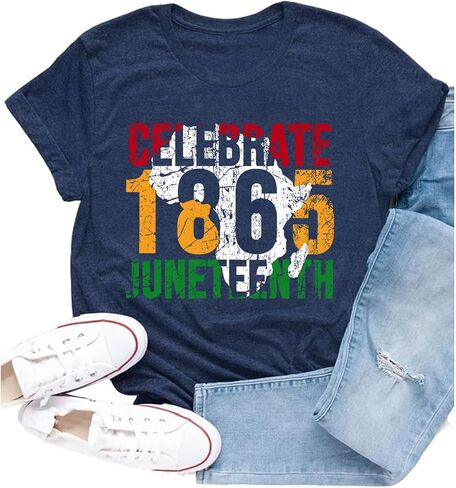 Juneteenth Shirts Women Celebrate 1865 African Map T-Shirt African American Black Pride Tee Tops in Kuwait