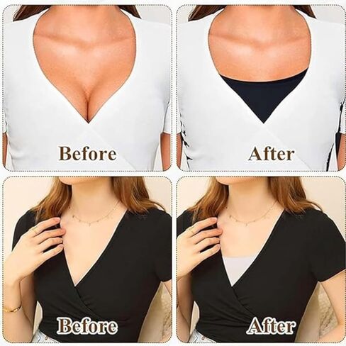 16Pcs Lady Fake Collar Overlay Modesty Panel Vest Layering Camisole Tops for Cleavage Cover Low Neckline Cover up Black in Saudi Arabia