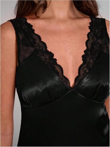 SHENHE Women's Satin Lace Top V Neck Sleeveless Low Back Tank Party Silky Going Out Tops in Kuwait