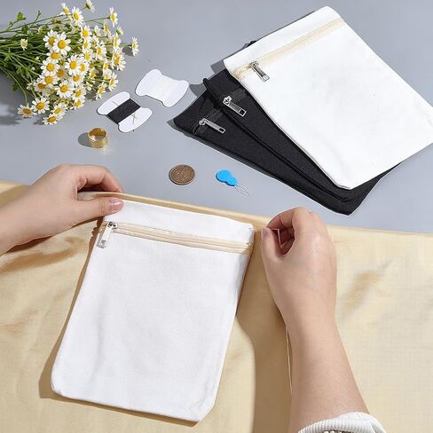4 Pcs 2 Colors Sew on Hidden Pockets Coat Inside Pocket 0.43×0.79Inch Sewing Secure Side Hidden Pocket Sew in Side Pockets with Zipper for Travel Jacket Coats Robes Sweatshirts in Kuwait