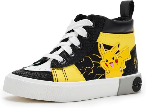 Ground Up Boys' Pokemon High-Top Sneakers (Little Kid) Lace-Up Shoes, PU Upper, Rubber Outsole in Kuwait