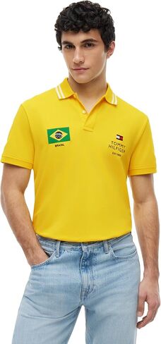 Tommy Hilfiger Men's Regular Fit Brazil Soccer Polo in Kuwait