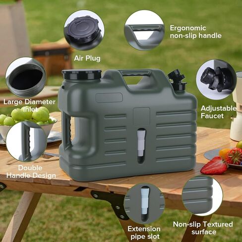 5 Gallon Water Jug with Foldable Auto Pump, BPA-Free Leak-Proof Camping Water Container Spigot, Type-C Rechargeable, Portable Water Dispenser Tank for Hiking, Outdoors & Emergency Water Storage in Kuwait