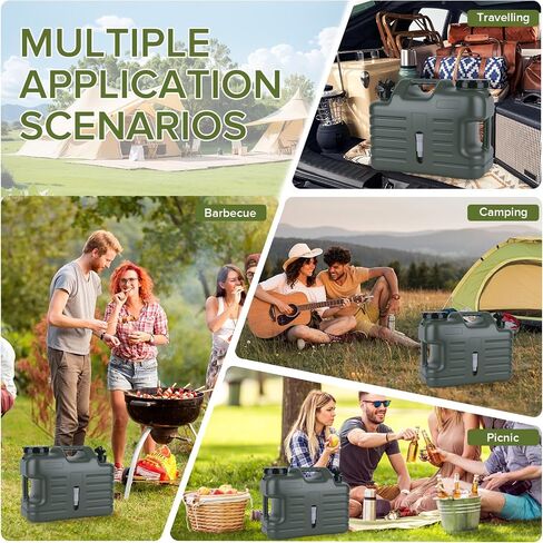 5 Gallon Water Jug with Foldable Auto Pump, BPA-Free Leak-Proof Camping Water Container Spigot, Type-C Rechargeable, Portable Water Dispenser Tank for Hiking, Outdoors & Emergency Water Storage in Kuwait