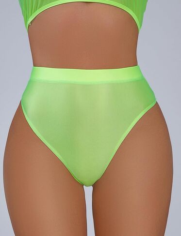 FEOYA Women Shiny Thong High Cut Rave Bottoms Glossy Oil Panties for Festival Party Clubwear in Saudi Arabia