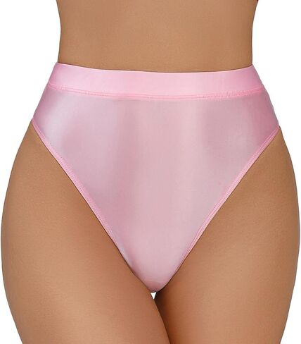 FEOYA Women Shiny Thong High Cut Rave Bottoms Glossy Oil Panties for Festival Party Clubwear in Saudi Arabia