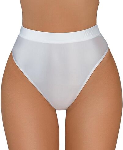 FEOYA Women Shiny Thong High Cut Rave Bottoms Glossy Oil Panties for Festival Party Clubwear in Saudi Arabia