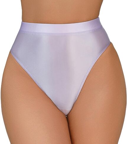 FEOYA Women Shiny Thong High Cut Rave Bottoms Glossy Oil Panties for Festival Party Clubwear in Saudi Arabia