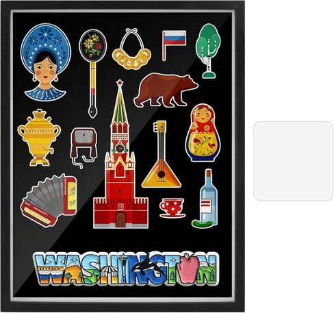 12x16inch Pin Display Case, Enamel Pin Display Frame, Pins Collection Display, Shadow Box for Wall Display, Brooch Holder for Enthusiast, With Wiping Cloth, Black in Saudi Arabia