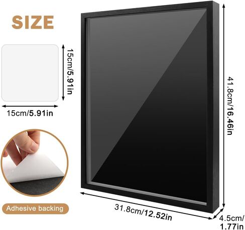12x16inch Pin Display Case, Enamel Pin Display Frame, Pins Collection Display, Shadow Box for Wall Display, Brooch Holder for Enthusiast, With Wiping Cloth, Black in Saudi Arabia