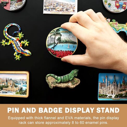 12x16inch Pin Display Case, Enamel Pin Display Frame, Pins Collection Display, Shadow Box for Wall Display, Brooch Holder for Enthusiast, With Wiping Cloth, Black in Saudi Arabia