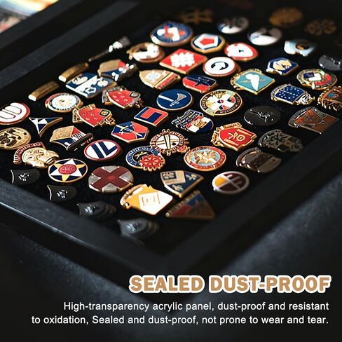 12x16inch Pin Display Case, Enamel Pin Display Frame, Pins Collection Display, Shadow Box for Wall Display, Brooch Holder for Enthusiast, With Wiping Cloth, Black in Saudi Arabia