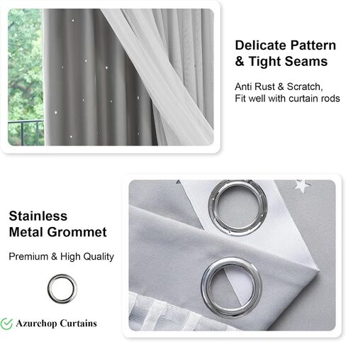 Star Blackout Curtains Cute Bedroom Curtains Kids Curtains Rainbow Curtains, Curtains 63 Inches Long 1 Panel, Grey Curtains, 34" W x 63" L (Pack of 1) in Saudi Arabia